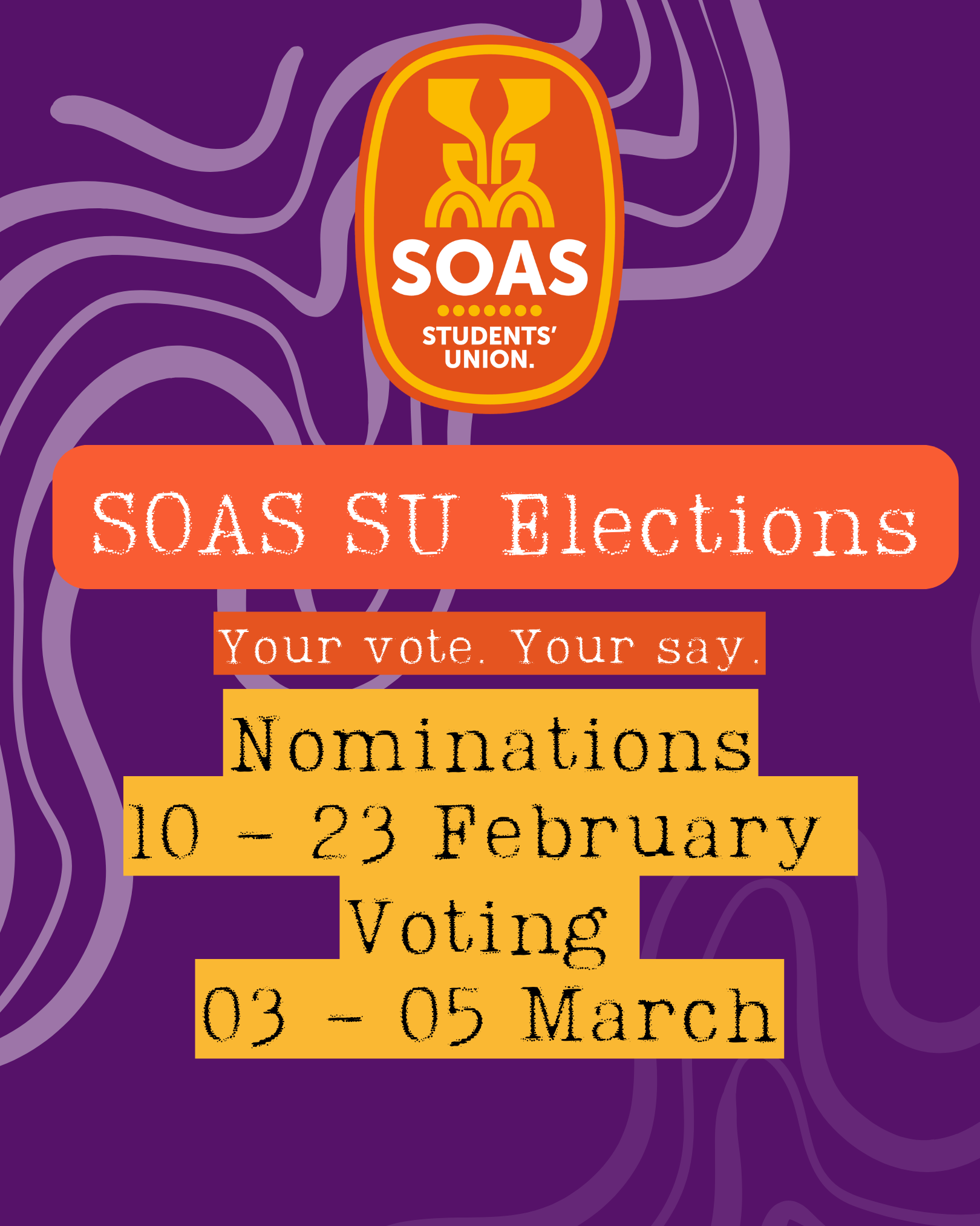 Here you can find out all about how elections work at SOAS SU.