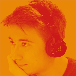 Student face, orange